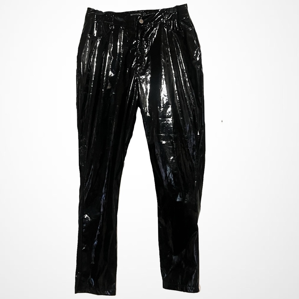 PrettyLittleThing Glossy BLACK VINYL HIGH WAIST  Dress Pants